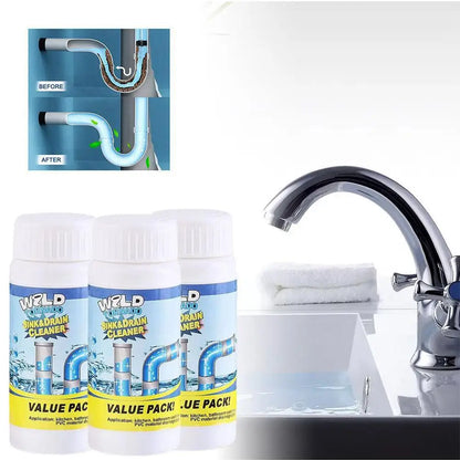Limpador de drenagem de pia poderoso, 100g, alta eficiência, removedor de entupimento, esgoto de cozinha, canal de tubulação de energia, ferramentas de limpeza em pó